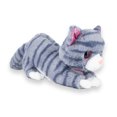 thumbnail image 4 of Gatito De Peluche Adorable Estirado Gris con Rayas Azules, 4 of 5