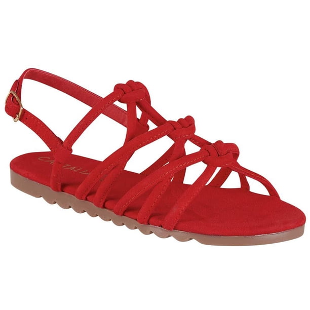 Huarache Para Dama Rojo Castalia 182-105 Castalia 182-105