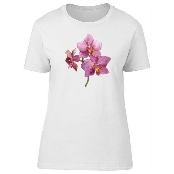 Big Pink Orchid Flowers T-Shirt Women -Image by Shutterstock, Female XX-Large