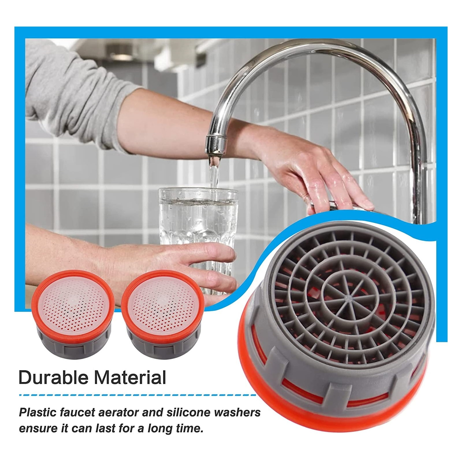 24mm Faucet Aerator Replacement, Water Saver Spout Filter Kitchen Tap Aerators Kit,Kitchen Water Faucet Aerator For Bathroom Or Kitchen (6 Pieces) ,Water Saving