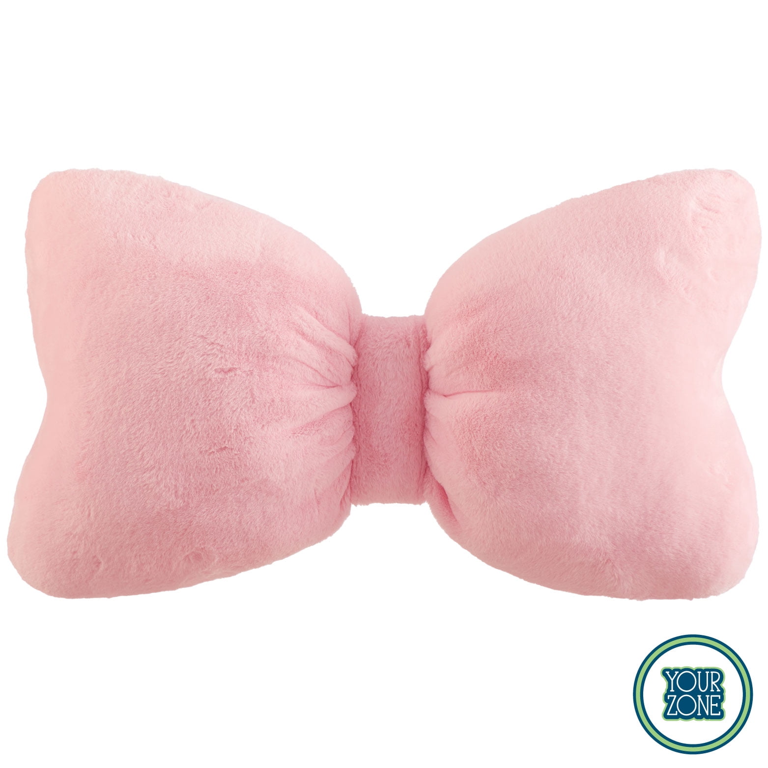 Your Zone Bow Shaped Plush Body Pillow, Pink, Soft & Cozy