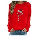 thumbnail image 2 of Tejiojio Christmas Matching Women's Casual Christmas Sweatshirts Thermal Crewneck Long Sleeve T-Shirts Loose, 2 of 3