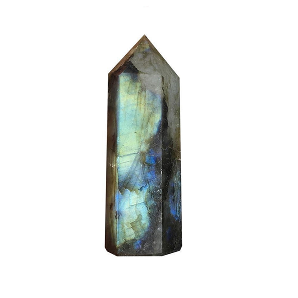 Natural Labradorite Moonstone Crystal Rough Polished Rock Healing Stone Decor 