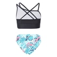 thumbnail image 2 of TiaoBug Kids Girls Tankini Swimsuit Crop Tank Top And Bikini Briefs Underwear Summer Holiday Beachwear Bathing Suits Black&Leaf 10, 2 of 7