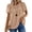 Beige, variant on Summer Womens Chiffon Blouses Short Sleeve Crew Neck Shirts for Women Boho Lace Casual Tops