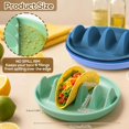 thumbnail image 2 of MOQIN Silicone Taco Holder Plates, Reusable Taco Shell Holders with Dividers Silicone Taco Holders, Compact Taco Rack 4-Slot for Street/Hard Shell Tacos, Party Taco Server Mini Taco Holder, 2 of 7