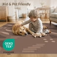 thumbnail image 4 of ODIKA 4'x6' Brown Taupe Modern Geometric Abstract Washable Area Rug Contemporary Minimalist Stepped Motif with Curved Pet Friendly, Non-Shedding for Bedroom, Reading Nook, 4 of 7