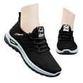 thumbnail image 3 of Daznico Women's Breathable Running Shoes - Lightweight Mesh Sneakers with Soft Sole for Gym, Jogging & Casual Wear - Comfortable Lace-Up Design,Color:Black,Size:9, 3 of 7