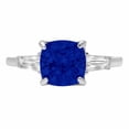 thumbnail image 7 of Three-Stone Engagement Ring for Women - 3ct Simulated Blue Sapphire in 14K White Gold Promise Ring, 7 of 7