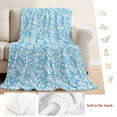 thumbnail image 5 of Blue Spring Floral Blanket Soft Cozy Warm Throw Blanket for Couch, Plush Fuzzy Flannel Fleece Blankets for Sofa, Farmhouse Flowers Elegant Pastoral Bed Blankets Lightweight Gifts for Women, 50"x60", 5 of 9