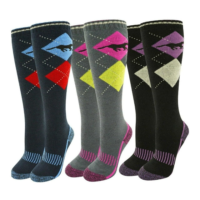 Soxy Chaussettes Montantes Argyle pour Femmes (Lot de 3)