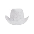 thumbnail image 1 of Chapeau de Cowboy à Paillettes et Sequins - Blanc, 1 of 2