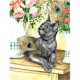 thumbnail image 1 of Carolines Treasures CDCO0035GF Cat & Peacock Feathers Flag Garden Size, 1 of 3