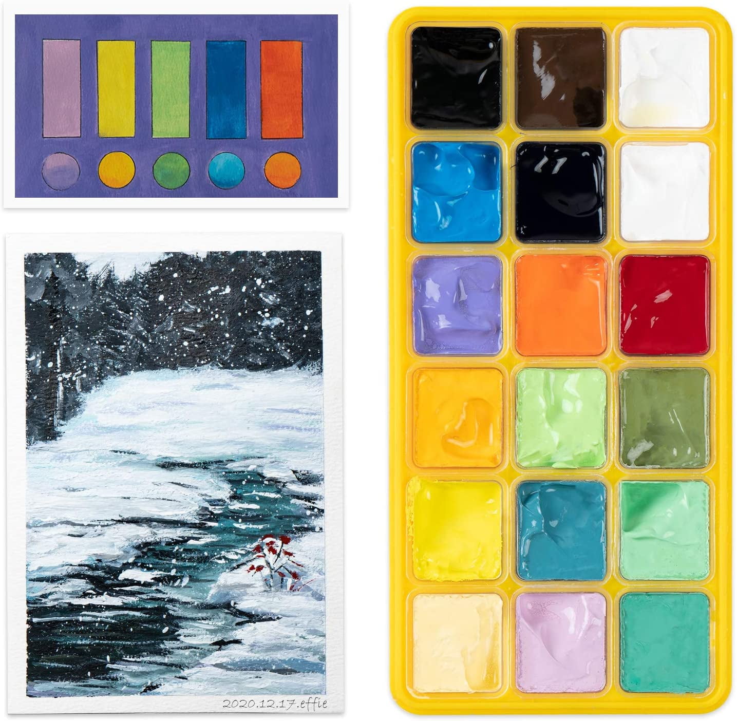 Painting Palettes for Artist Craft Brush Watercolor Acrylic Gouache Paint G 