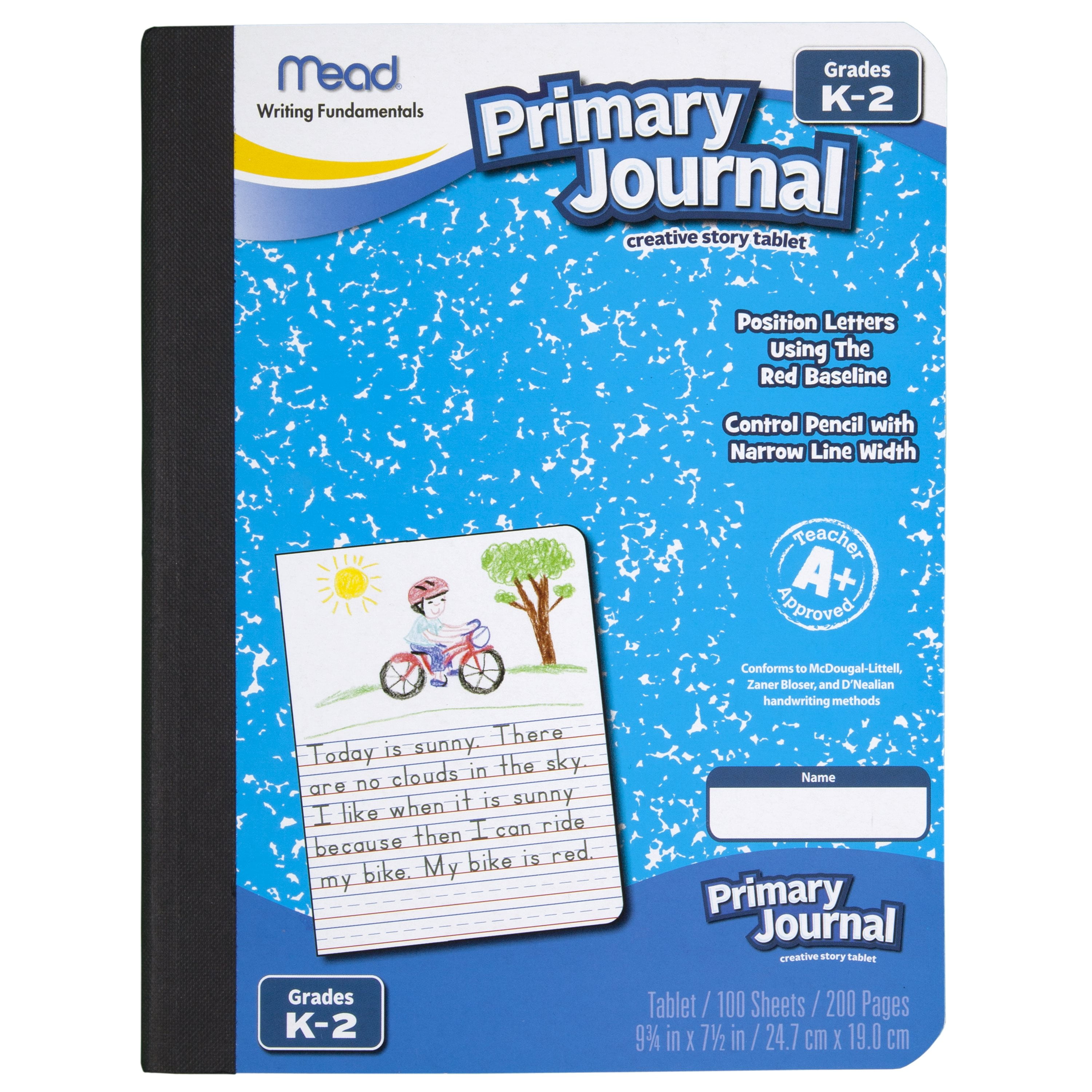 Enday Half-Page Ruled Primary Journal Grades K-2 Composition Notebook, Gray & Red, Kids Unisex, Size: 9.75 x 7.5