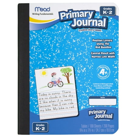 Mead Primary Journal, Half Page Ruled, Grades K-2, 100 Sheets, 7 1/2