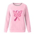 thumbnail image 4 of CLOISE Breast Cancer Sweatshirts for Women Breast Cancer Survivor Gifts Sweatshirt Butterfly Ribbon Pink Crew Neck Long Sleeve Tops Cancer Support Hoodie Casual Pullover Shirts in October Clothes, 4 of 4