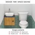 thumbnail image 3 of J-FAMILY Fregadero pequeño para baño de 14,5 x 10 pulgadas sobre encimera, lavabo de cerámica de porcelana blanca, lavabo pequeño, lavabo, lavabo, 3 of 5
