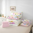 thumbnail image 6 of Feelyou Kawaii Blossoms Flower Bedding Comforter Set 7pcs, Dramy Princess Style Queen Bedding Sets, Teens Kids Girls Women Reversible Queen Sheet Sets, Ultra Soft Bedroom Decor, 6 of 8