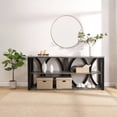 thumbnail image 5 of 3 Storage Console Table, 72.46 Inch. Black Industrial Style For Living Room, Entryway, Hallway. Spacious & Stable Build Entry Long Table With Corridor, Office. Top, 5 of 6