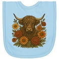thumbnail image 2 of Inktastic Rustic Highland Cow Fall Flowers Newborn Bib, 2 of 3