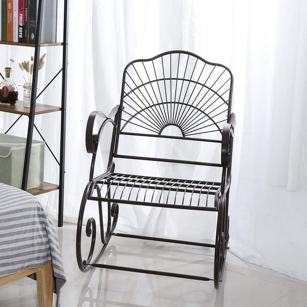 UBesGoo Outdoor Rocking Chair Antique Style Iron Rocking Rocker Chair