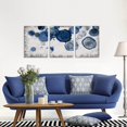 thumbnail image 3 of Abstract Watercolor Wall Painting Pictures for Bathroom Wall Decor Navy Blue Canvas Prints Blue and White Wall Art for Bedroom Kitchen Office 12"x16"x3p, 3 of 6