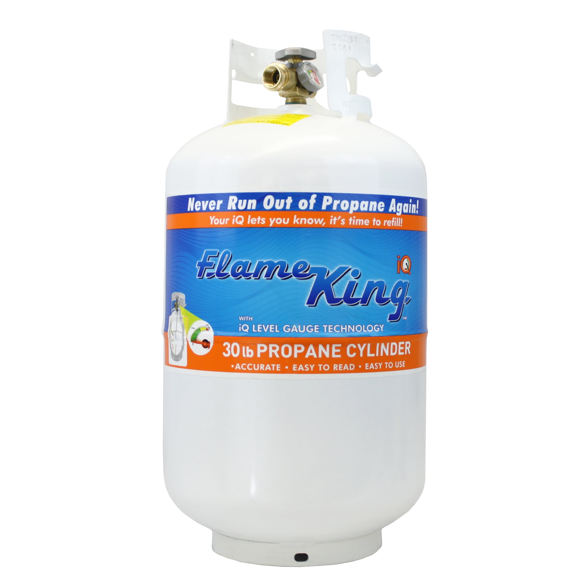 Flame King Empty Steel Propane Tank LP Cylinder with OPD Valve & Built-in Gauge, 30 lbs
