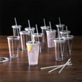 thumbnail image 4 of 20oz Reusable Cold Drink Tumbler,Clear Acrylic Tumblers,Insulated Plastic Tumblers,Double Walled Tumblers with Straw and Lid,Portable Tea Cups,for Home Office Bar Party, 4 of 7