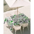 thumbnail image 3 of 60x84 Inch Outdoor Tablecloth with Umbrella Hole Zipper Rectangle St. Patrick's Day Rectangular Tablecloths Outside Waterproof Green Black Plaid Clovers Wooden Grain Patio Table Cover for Picnic, 3 of 8