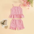 thumbnail image 5 of Toddler Baby Girl Outfits Solid Summer Clothes Daisy Sleeveless Top and Ruffled Shorts Kaprioy Girls Clothes 6 12 18 24 Months 2T 3T 4T, 5 of 5