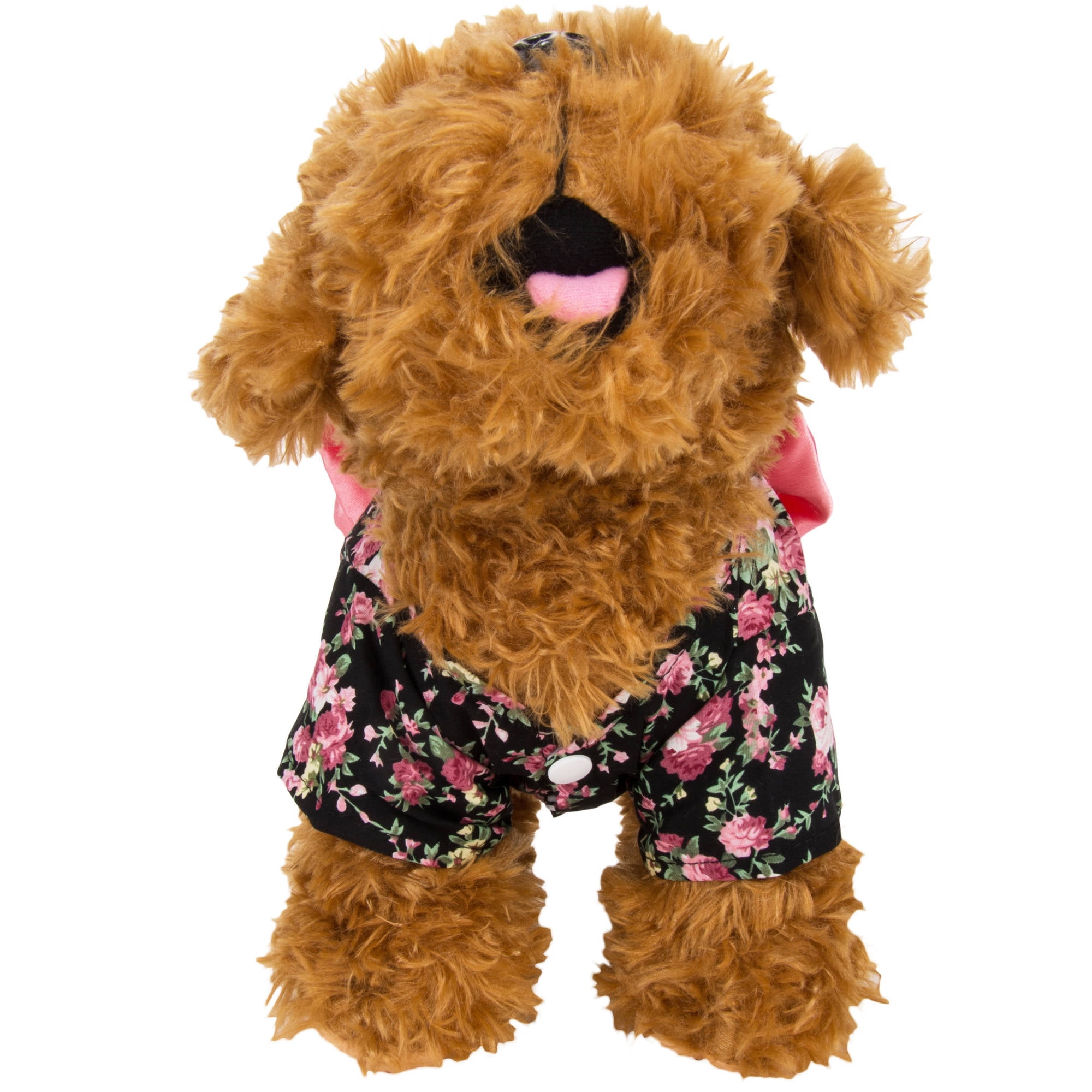 CUECUEPET Kimono Style Indoor / Outdoor Button Up Dress for Female / Girl Dogs (Black with Pink Floral Patterns) [Multiple Sizes Available]