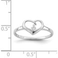 thumbnail image 4 of Sterling Silver Rhodium Plated Cz Heart Ring (Size 6) Made In Thailand qr4294-6, 4 of 5