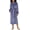 Blue, variant on Women's Silky Soft Shawl Collar Wrap Style Plush Robe (Purple, M)