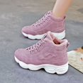 thumbnail image 7 of NOKIO Women's Platform Sneakers Warm Sport Shoes with Thick Fl𝖾𝖾c𝖾 Li𝗇𝗂ng, So𝗅id Color Ankle B𝗈𝗈𝑡𝑠 Comfortable Non S𝗅ip Athlet𝗂c Shoes Fashion 𝖫a𝖼e Up Walking Shoes, 7 of 7