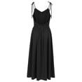 thumbnail image 4 of Women's Sexy Low Cut Spaghetti Strap Long Dress Casual Sleeveless Backless Maxi Dress Square Neck Dress, Mother of The Bride Dresses, Formal Wedding Guest Dress(Black,M), 4 of 4