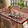 thumbnail image 3 of Roses Valentine's Day Table Cloths for 6 Foot Rectangle Tables, Love Heart Truck Wooden Vintage Patio Waterproof Elastic Fitted Tablecloths, Washable Rectangular Table Cover for Camping, 3 of 8