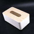 thumbnail image 3 of 2X Caja de Pañuelos de Papel Tapa de Madera Caja de Papel Sanitaria Caja de Servilletero de Madera Maciza Caja de Pañuelos de Papel Simple y de Moda, 3 of 5
