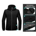 thumbnail image 3 of Little Donkey Andy Men’s Lightweight Breathable Hooded Windbreaker Golf Jacket Windproof UPF50+ for Running Travel Hiking Black Size M, 3 of 6