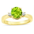 thumbnail image 2 of Star K � 3 Three Stone Round Genuine Peridot Classic Engagement Promise Ring, 2 of 9