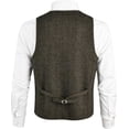 thumbnail image 3 of GFDYREE Men's Slim Fit Herringbone Tweed Suits Vest Premium Wool Blend Waistcoat, 3 of 7