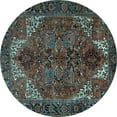 thumbnail image 1 of Ahgly Company Indoor Round Persian Light Blue Traditional Area Rugs, 8' Round, 1 of 4