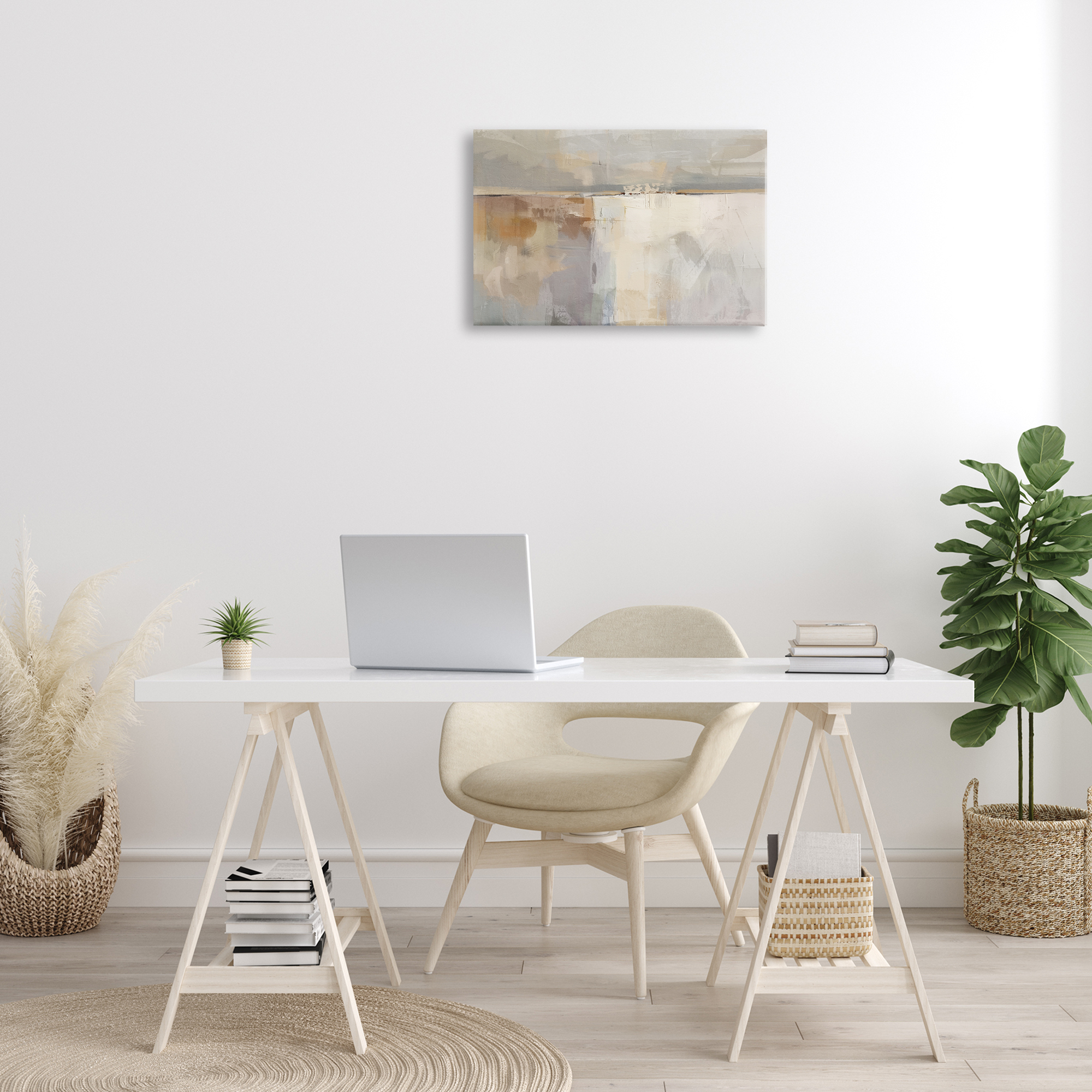 Stupell Industries Shimmering Meadow Illusion Abstract Painting Wrapped Canvas Art Print Wall Art, 24 x 16