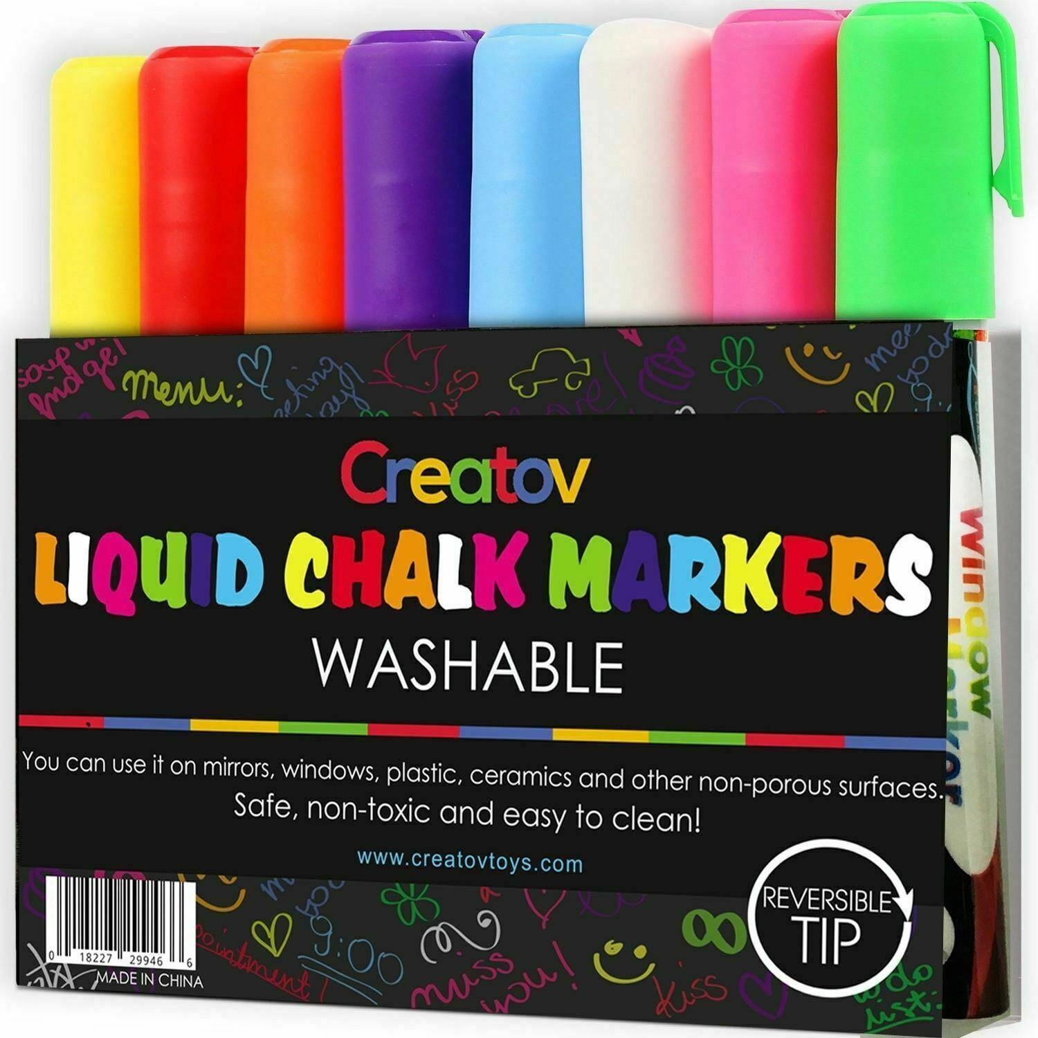 8 PCS Liquid Chalk Board Window Markers Erasable Pens Great for