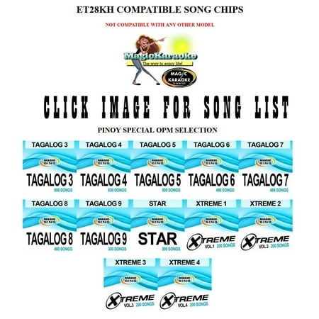 Magicsing Et28Kh Compatible Song Chips Tagalog 14. Only Works With 2015 Model Et28Kh