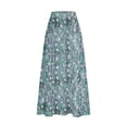 thumbnail image 4 of WXLWZYWL Women's Linen Maxi Skirt with Pockets - Floral Print Casual Elastic Waistband Flared Long Skirt 2024 Fall Fashion, 4 of 5