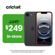 Cricket Wireless Apple iPhone 16e 8GB RAM (Prepaid), Midnight