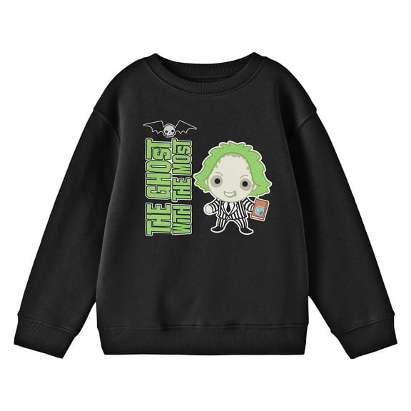 Beetlejuice Chibi Betelgeuse The Ghost With The Most Boy's Black Sweatshirt-XS