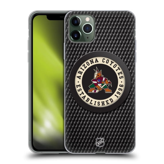 Head Case Designs Officially Licensed NHL Arizona Coyotes Puck Texture Soft Gel Case Compatible with Apple iPhone 11 Pro Max