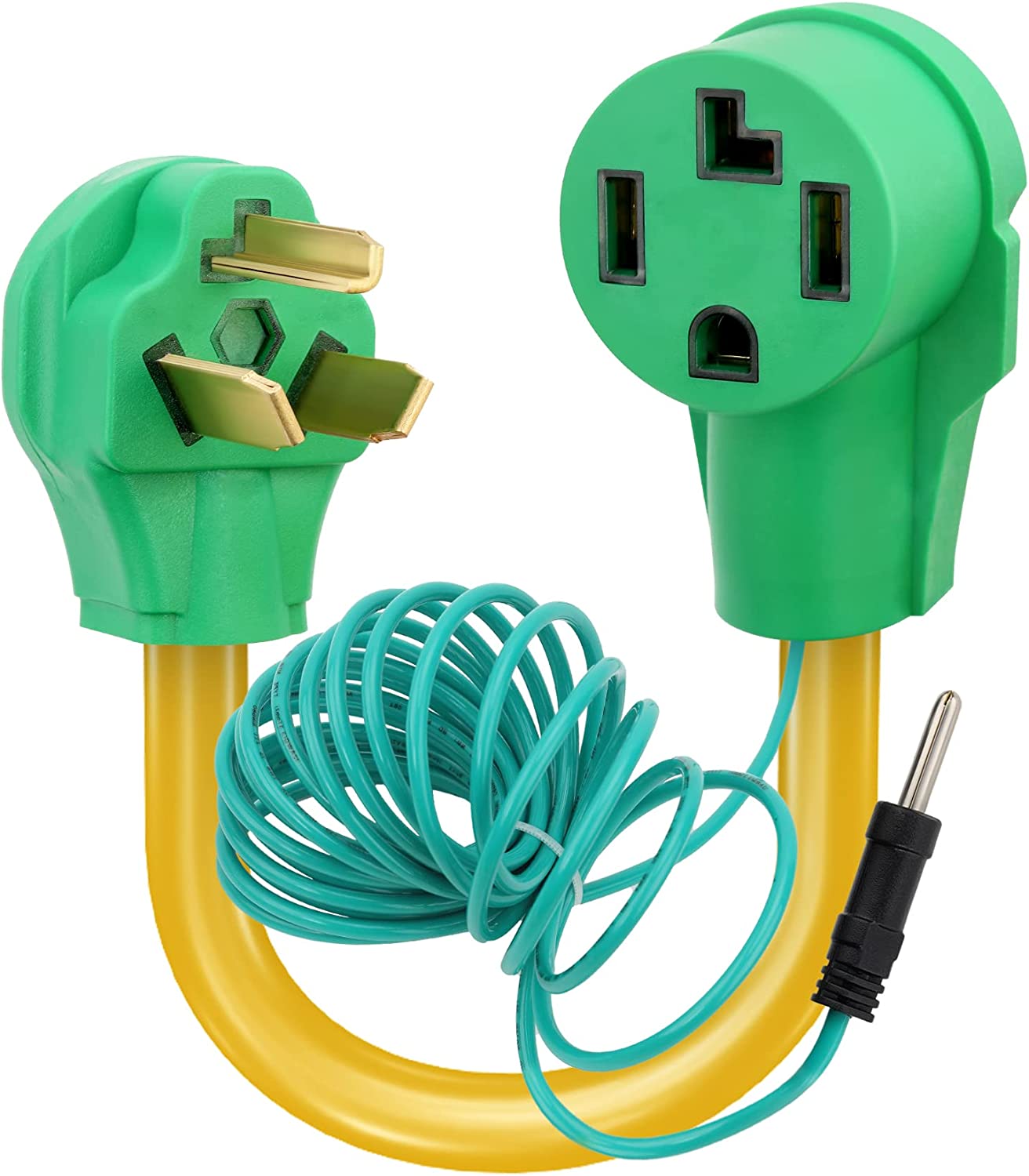 Dryer Plug Adapter with Ground Wire, 1030P Male Plug to 1430R Female